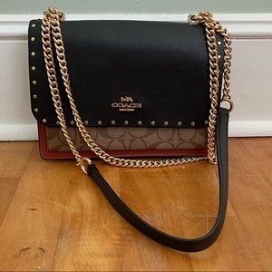 Klare Crossbody In Signature Canvas with Rivets NWOT